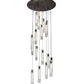 Meyda Lighting Cilindro 36" 18-Light Timeless Bronze Cascading Pendant Light With Clear Shade Glass