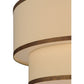 Meyda Lighting Cilindro 36" 2-Light 2-Tier Cortez Gold Pendant Light With Beige Natural Linen Textrene Shade