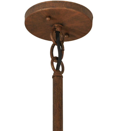 Meyda Lighting Cilindro 36" 2-Light 2-Tier Cortez Gold Pendant Light With Beige Natural Linen Textrene Shade