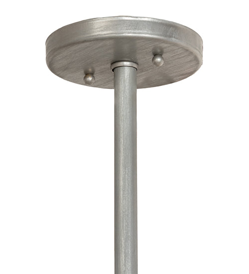 Meyda Lighting Cilindro 36" 3-Light Brushed Nickel Pendant Light With White Linen Textrene Shade