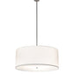 Meyda Lighting Cilindro 36" 3-Light Brushed Nickel Pendant Light With White Linen Textrene Shade