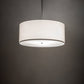 Meyda Lighting Cilindro 36" 3-Light Brushed Nickel Pendant Light With White Linen Textrene Shade