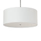 Meyda Lighting Cilindro 36" 3-Light Brushed Nickel Pendant Light With White Linen Textrene Shade
