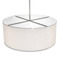 Meyda Lighting Cilindro 36" 3-Light Brushed Nickel Pendant Light With White Linen Textrene Shade