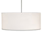 Meyda Lighting Cilindro 36" 3-Light Brushed Nickel Pendant Light With White Linen Textrene Shade