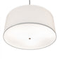 Meyda Lighting Cilindro 36" 3-Light Brushed Nickel Pendant Light With White Linen Textrene Shade