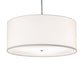 Meyda Lighting Cilindro 36" 3-Light Brushed Nickel Pendant Light With White Linen Textrene Shade