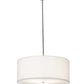 Meyda Lighting Cilindro 36" 3-Light Brushed Nickel Powder Coat Pendant Light With White Linen & Stataurio Idalight Shade