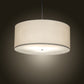 Meyda Lighting Cilindro 36" 3-Light Brushed Nickel Powder Coat Pendant Light With White Linen & Stataurio Idalight Shade