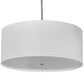 Meyda Lighting Cilindro 36" 3-Light Brushed Nickel Powder Coat Pendant Light With White Linen & Stataurio Idalight Shade