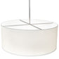 Meyda Lighting Cilindro 36" 3-Light Brushed Nickel Powder Coat Pendant Light With White Linen & Stataurio Idalight Shade