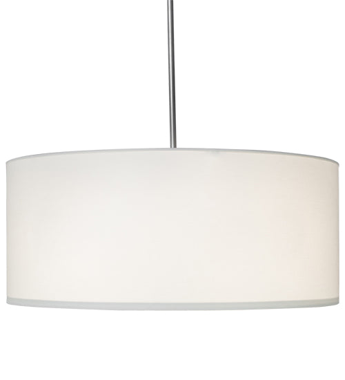 Meyda Lighting Cilindro 36" 3-Light Brushed Nickel Powder Coat Pendant Light With White Linen & Stataurio Idalight Shade