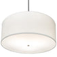 Meyda Lighting Cilindro 36" 3-Light Brushed Nickel Powder Coat Pendant Light With White Linen & Stataurio Idalight Shade