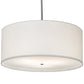 Meyda Lighting Cilindro 36" 3-Light Brushed Nickel Powder Coat Pendant Light With White Linen & Stataurio Idalight Shade
