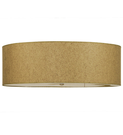 Meyda Lighting Cilindro 36" 3-Light Natural Aluminum Flush Mount Light With Sage Textrene Shade