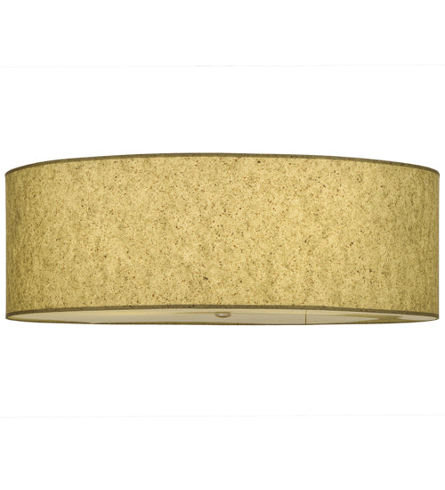 Meyda Lighting Cilindro 36" 3-Light Natural Aluminum Flush Mount Light With Sage Textrene Shade
