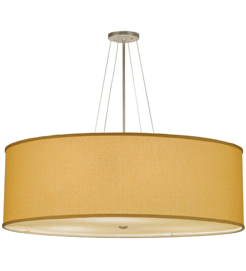 Meyda Lighting Cilindro 36" 3-Light Natural Aluminum Honey Bombay Semi-flush Mount Ceiling Light With Honey Textrene Shade