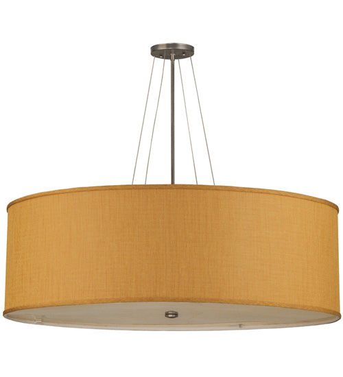 Meyda Lighting Cilindro 36" 3-Light Natural Aluminum Honey Bombay Semi-flush Mount Ceiling Light With Honey Textrene Shade