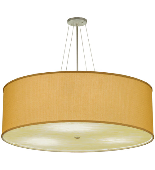 Meyda Lighting Cilindro 36" 3-Light Natural Aluminum Honey Bombay Semi-flush Mount Ceiling Light With Honey Textrene Shade