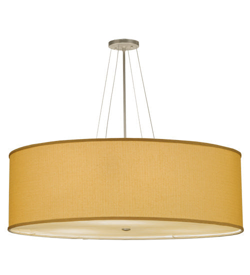 Meyda Lighting Cilindro 36" 3-Light Natural Aluminum Honey Bombay Semi-flush Mount Ceiling Light With Honey Textrene Shade