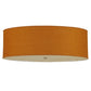 Meyda Lighting Cilindro 36" 3-Light Nickel Flush Mount Light With Copper Burlap & Bottocino Idalight Shade