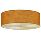 Meyda Lighting Cilindro 36" 3-Light Nickel Flush Mount Light With Copper Burlap & Bottocino Idalight Shade