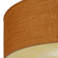 Meyda Lighting Cilindro 36" 3-Light Nickel Flush Mount Light With Copper Burlap & Bottocino Idalight Shade