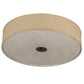 Meyda Lighting Cilindro 36" 3-Light Nickel Flush Mount Light With Off White Textrene & White Statuario Idalight Shade
