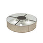 Meyda Lighting Cilindro 36" 3-Light Nickel Flush Mount Light With Off White Textrene & White Statuario Idalight Shade