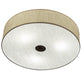Meyda Lighting Cilindro 36" 3-Light Nickel Flush Mount Light With Off White Textrene & White Statuario Idalight Shade