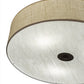 Meyda Lighting Cilindro 36" 3-Light Nickel Flush Mount Light With Off White Textrene & White Statuario Idalight Shade