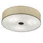 Meyda Lighting Cilindro 36" 3-Light Nickel Flush Mount Light With Off White Textrene & White Statuario Idalight Shade
