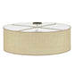 Meyda Lighting Cilindro 36" 3-Light Nickel Flush Mount Light With White Burlap Shade Glass