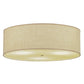 Meyda Lighting Cilindro 36" 3-Light Nickel Flush Mount Light With White Burlap Shade Glass