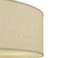 Meyda Lighting Cilindro 36" 3-Light Nickel Flush Mount Light With White Burlap Shade Glass
