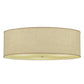 Meyda Lighting Cilindro 36" 3-Light Nickel Flush Mount Light With White Burlap Shade Glass