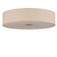 Meyda Lighting Cilindro 36" 3-Light Nickel Flush Mount Light With White Burlap Textrene Shade