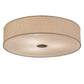 Meyda Lighting Cilindro 36" 3-Light Nickel Flush Mount Light With White Burlap Textrene Shade