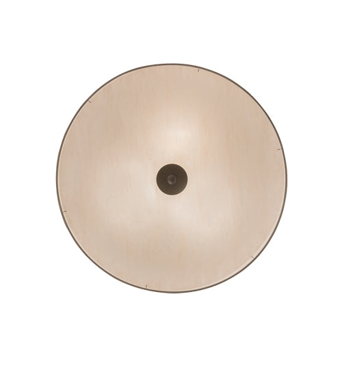 Meyda Lighting Cilindro 36" 3-Light Nickel Flush Mount Light With White Burlap Textrene Shade