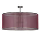 Meyda Lighting Cilindro 36" 3-Light Nickel Palace Pendant Light With Aubergine Textralite Shade