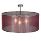 Meyda Lighting Cilindro 36" 3-Light Nickel Palace Pendant Light With Aubergine Textralite Shade