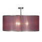 Meyda Lighting Cilindro 36" 3-Light Nickel Palace Pendant Light With Aubergine Textralite Shade
