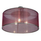 Meyda Lighting Cilindro 36" 3-Light Nickel Palace Pendant Light With Aubergine Textralite Shade