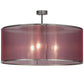 Meyda Lighting Cilindro 36" 3-Light Nickel Palace Pendant Light With Aubergine Textralite Shade