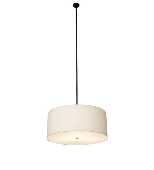Meyda Lighting Cilindro 36" 3-Light Oil Rubbed Bronze Pendant Light With White Textrene & Statuario Idalight Shade
