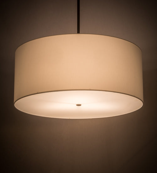 Meyda Lighting Cilindro 36" 3-Light Oil Rubbed Bronze Pendant Light With White Textrene & Statuario Idalight Shade