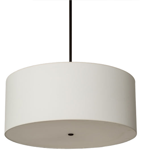 Meyda Lighting Cilindro 36" 3-Light Oil Rubbed Bronze Pendant Light With White Textrene & Statuario Idalight Shade