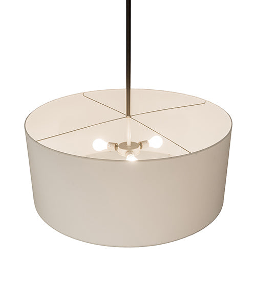Meyda Lighting Cilindro 36" 3-Light Oil Rubbed Bronze Pendant Light With White Textrene & Statuario Idalight Shade