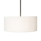 Meyda Lighting Cilindro 36" 3-Light Oil Rubbed Bronze Pendant Light With White Textrene & Statuario Idalight Shade