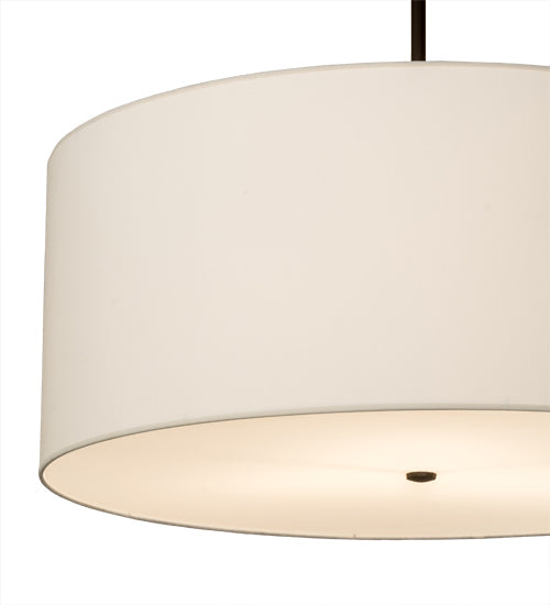 Meyda Lighting Cilindro 36" 3-Light Oil Rubbed Bronze Pendant Light With White Textrene & Statuario Idalight Shade